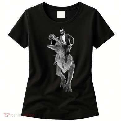 Abe Lincoln Riding A Dinosaur Women's T-Shirt