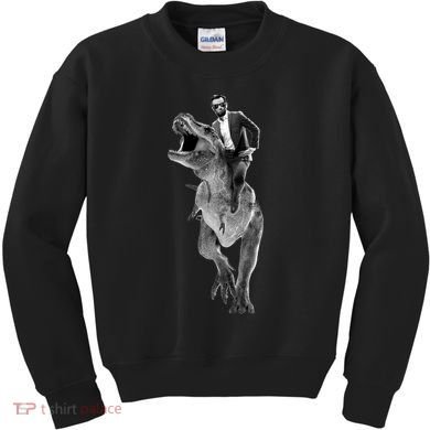 Abe Lincoln Riding A Dinosaur Kids Sweatshirt