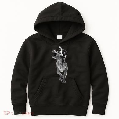 Abe Lincoln Riding A Dinosaur Kids Hoodie