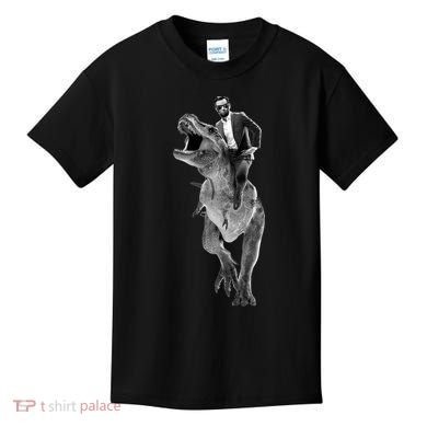Abe Lincoln Riding A Dinosaur Kids T-Shirt