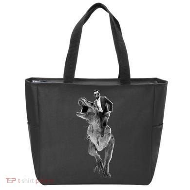Abe Lincoln Riding A Dinosaur Tote Bag