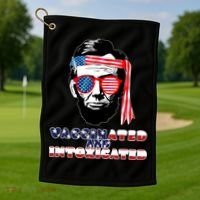 Abe Lincoln Vaccinated & Intoxicated Golf Towel thumb 1