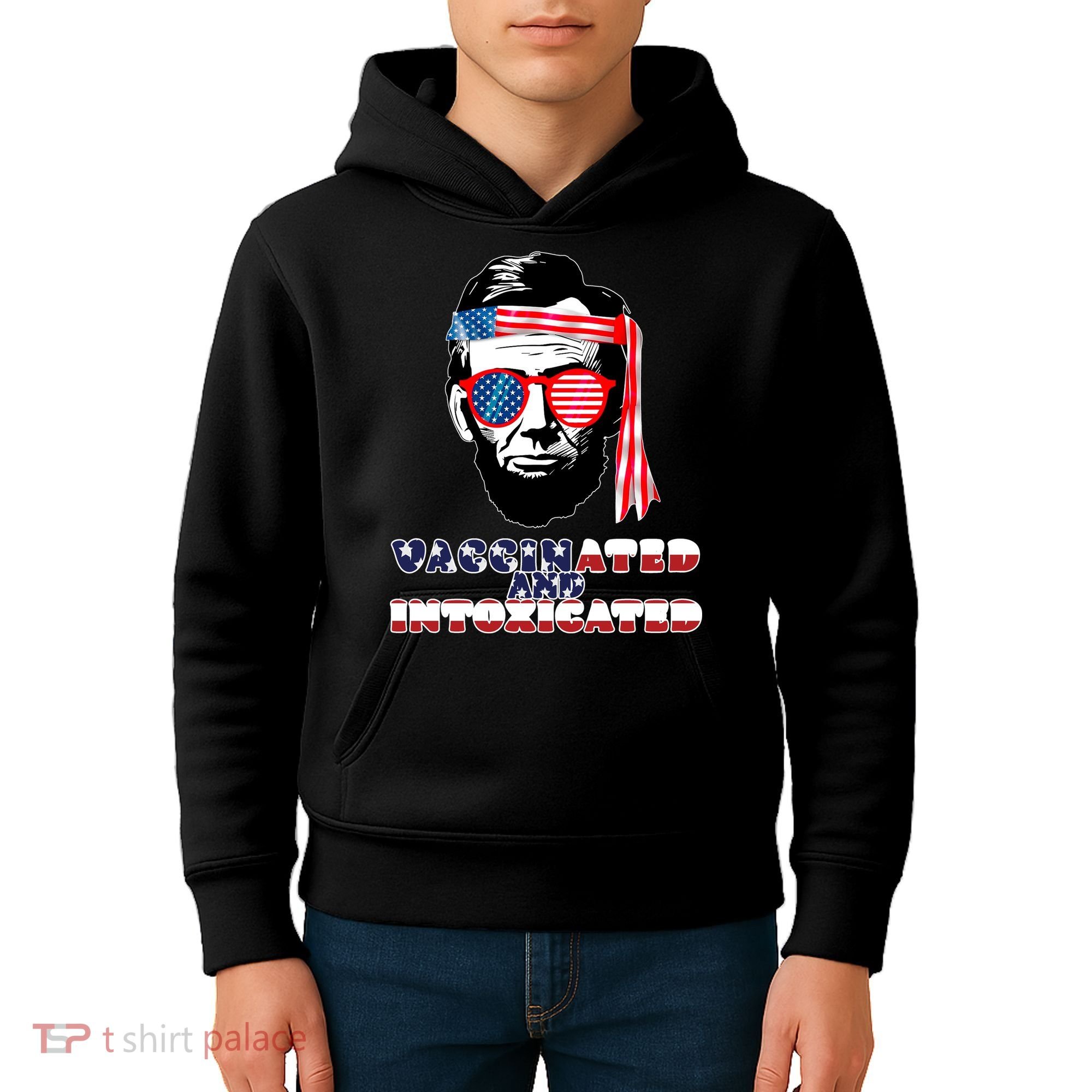 Abe Lincoln Vaccinated & Intoxicated Kids Hoodie