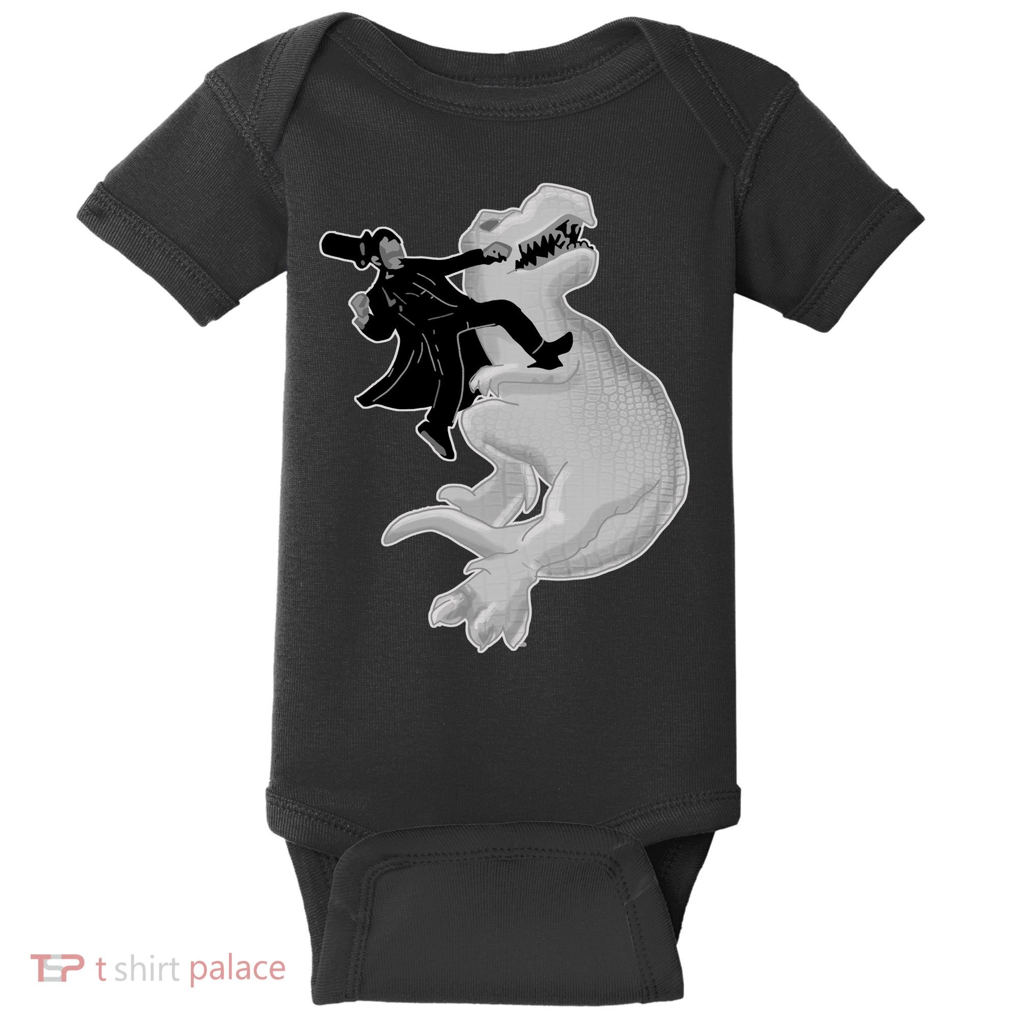 Abe Vs T-Rex Baby Bodysuit