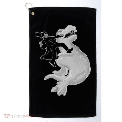Abe Vs T-Rex Golf Towel