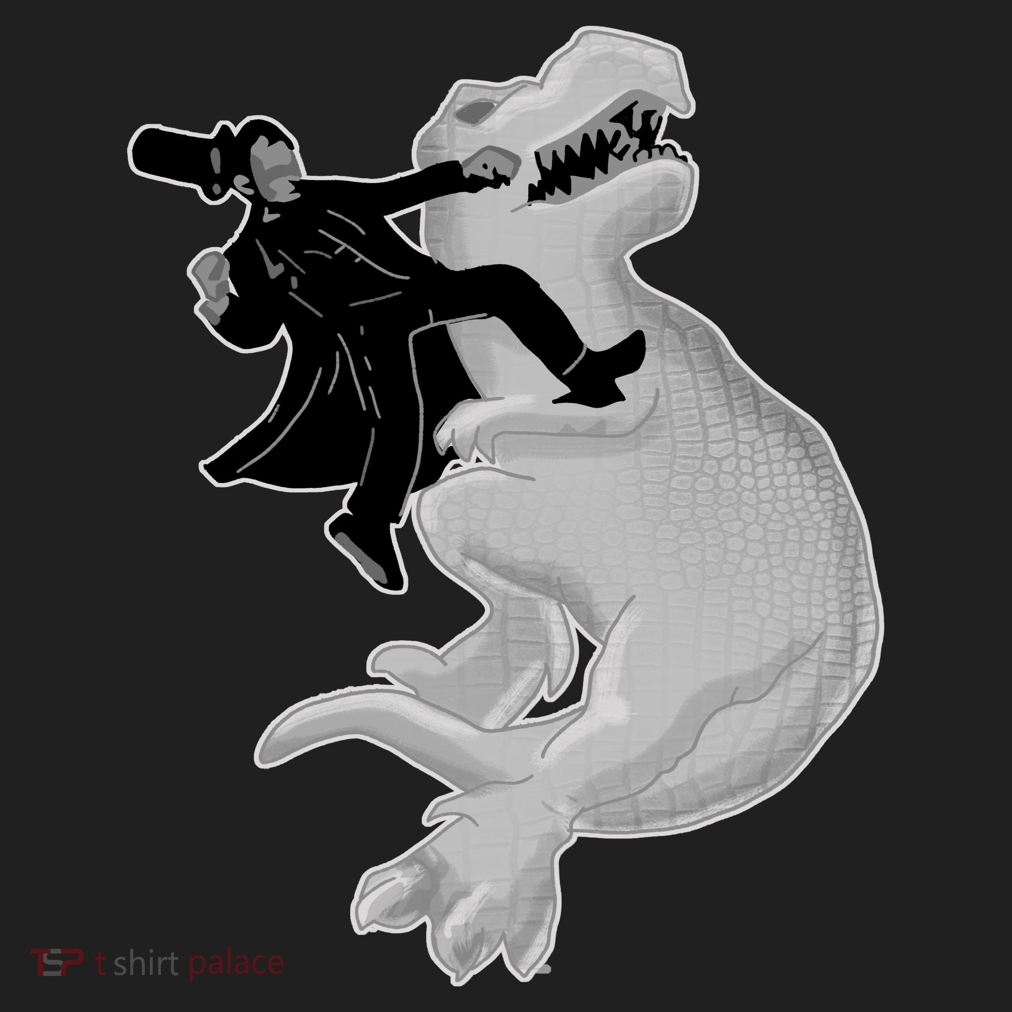 Abe Vs T-Rex Golf Towel