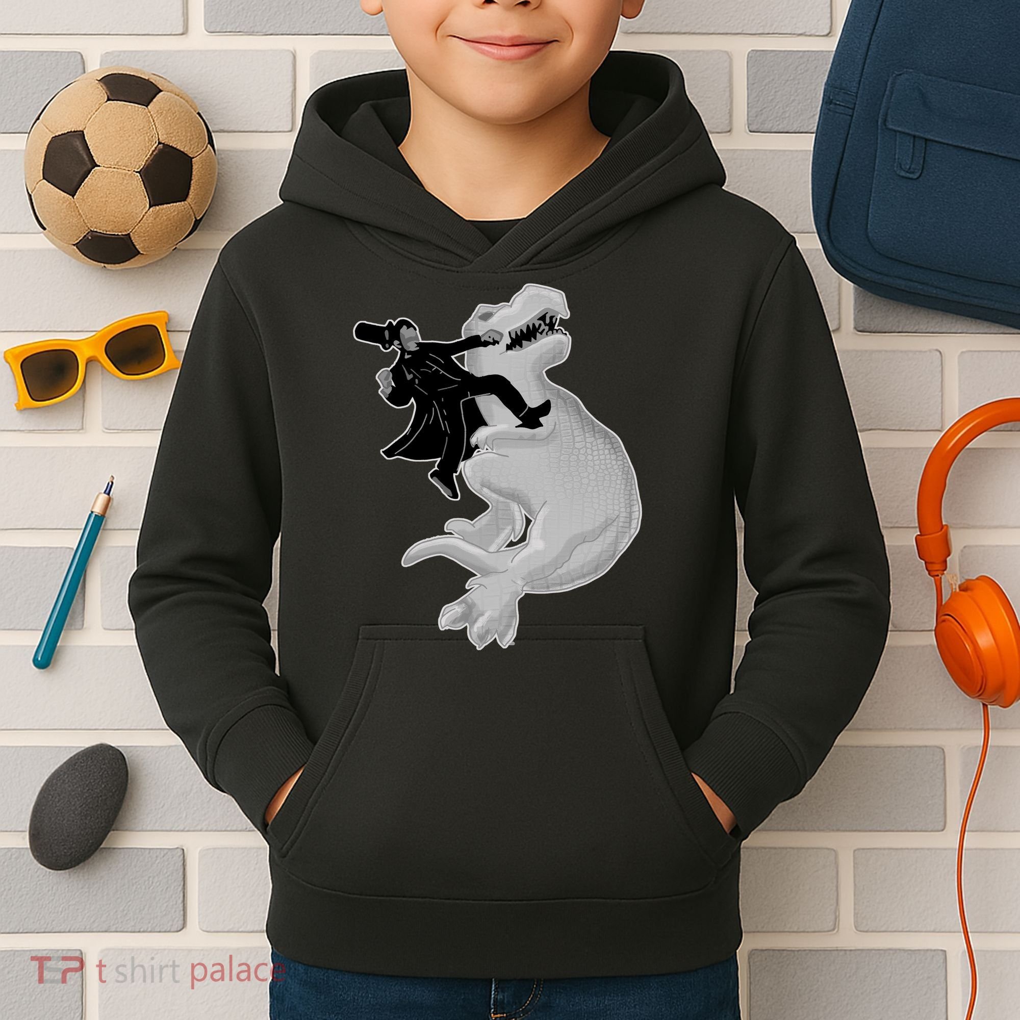 Abe Vs T-Rex Kids Hoodie