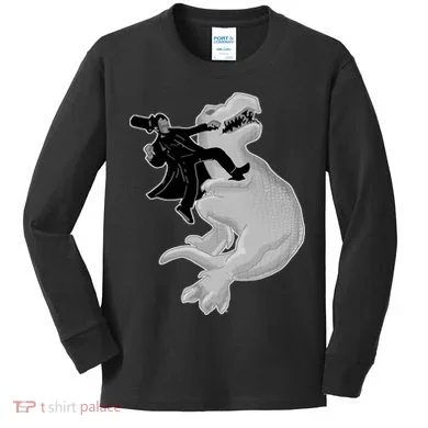 Abe Vs T-Rex Kids Long Sleeve Shirt