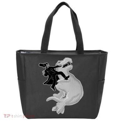 Abe Vs T-Rex Tote Bag