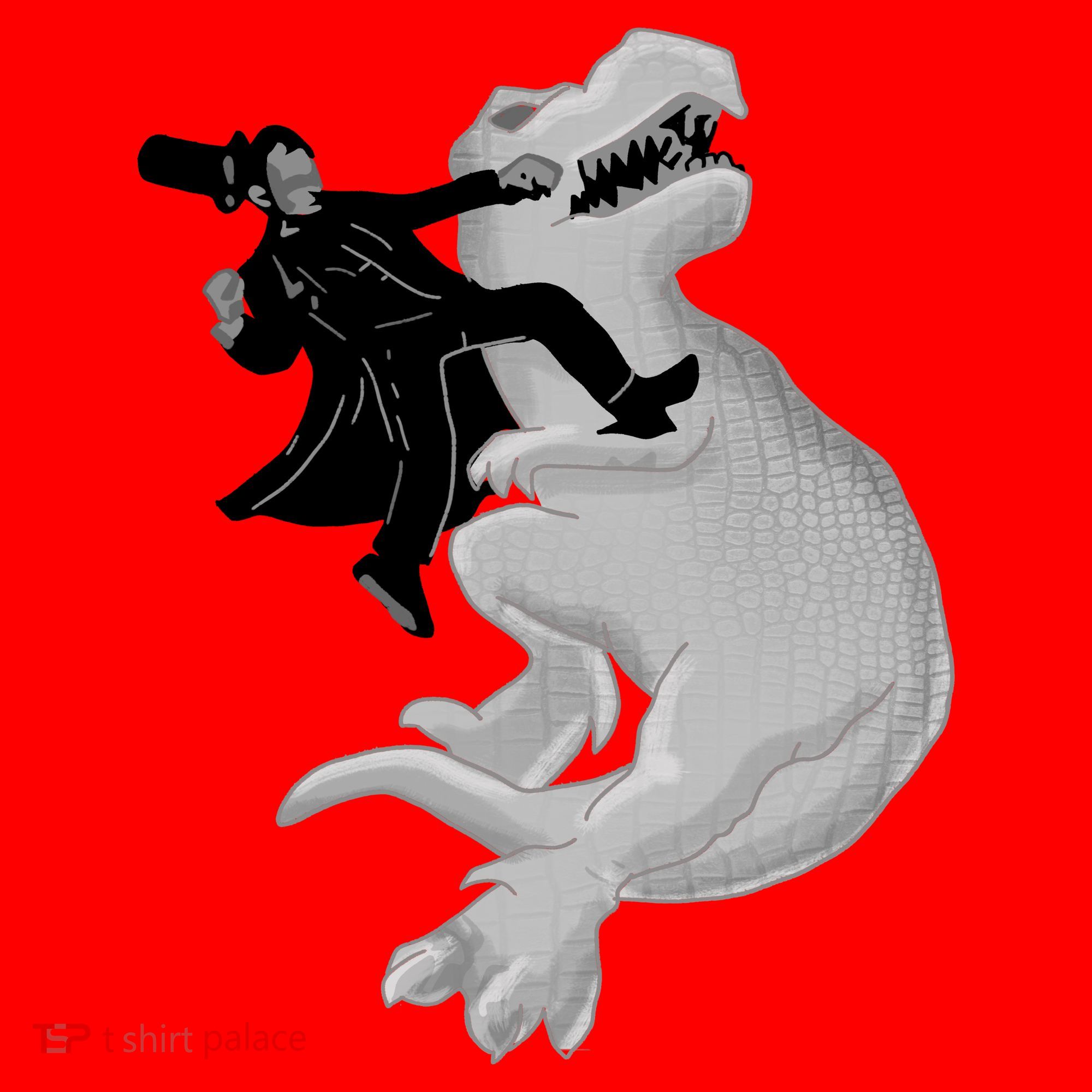 Abe Vs T-Rex Santa Hat