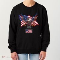 American Bald Eagle Usa Flag Women's Sweatshirt thumb 0