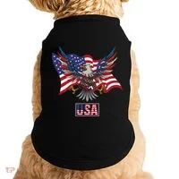 American Bald Eagle Usa Flag Doggie Tank thumb 0