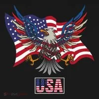 American Bald Eagle Usa Flag Doggie Tank thumb 4