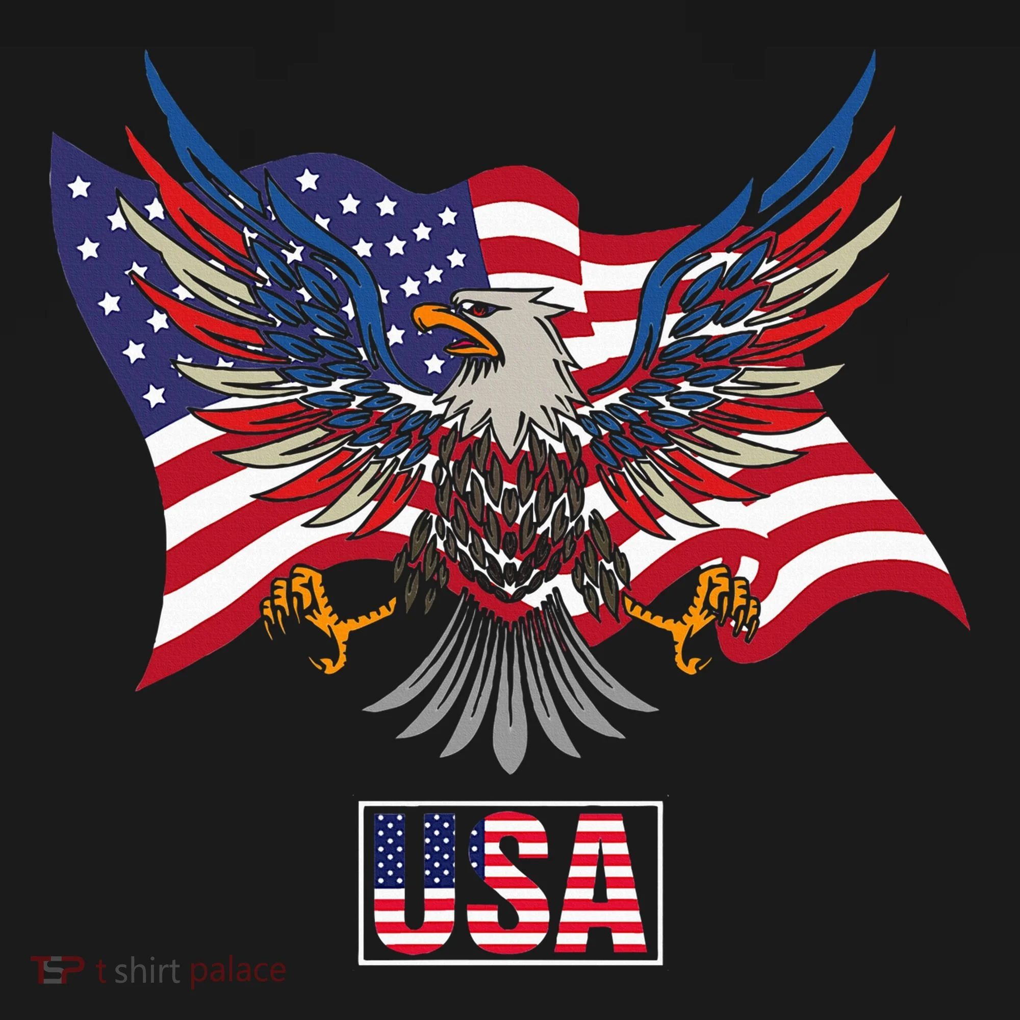 American Bald Eagle Usa Flag Doggie Tank