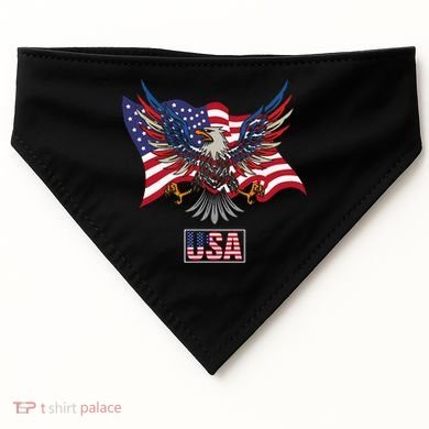 American Bald Eagle Usa Flag USA-Made Doggie Bandana