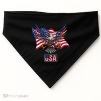 American Bald Eagle Usa Flag USA-Made Doggie Bandana thumb 0