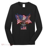 American Bald Eagle Usa Flag Long Sleeve Shirt thumb 0