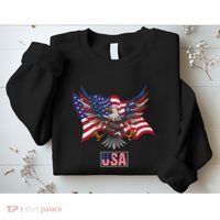 American Bald Eagle Usa Flag Sweatshirt thumb 2