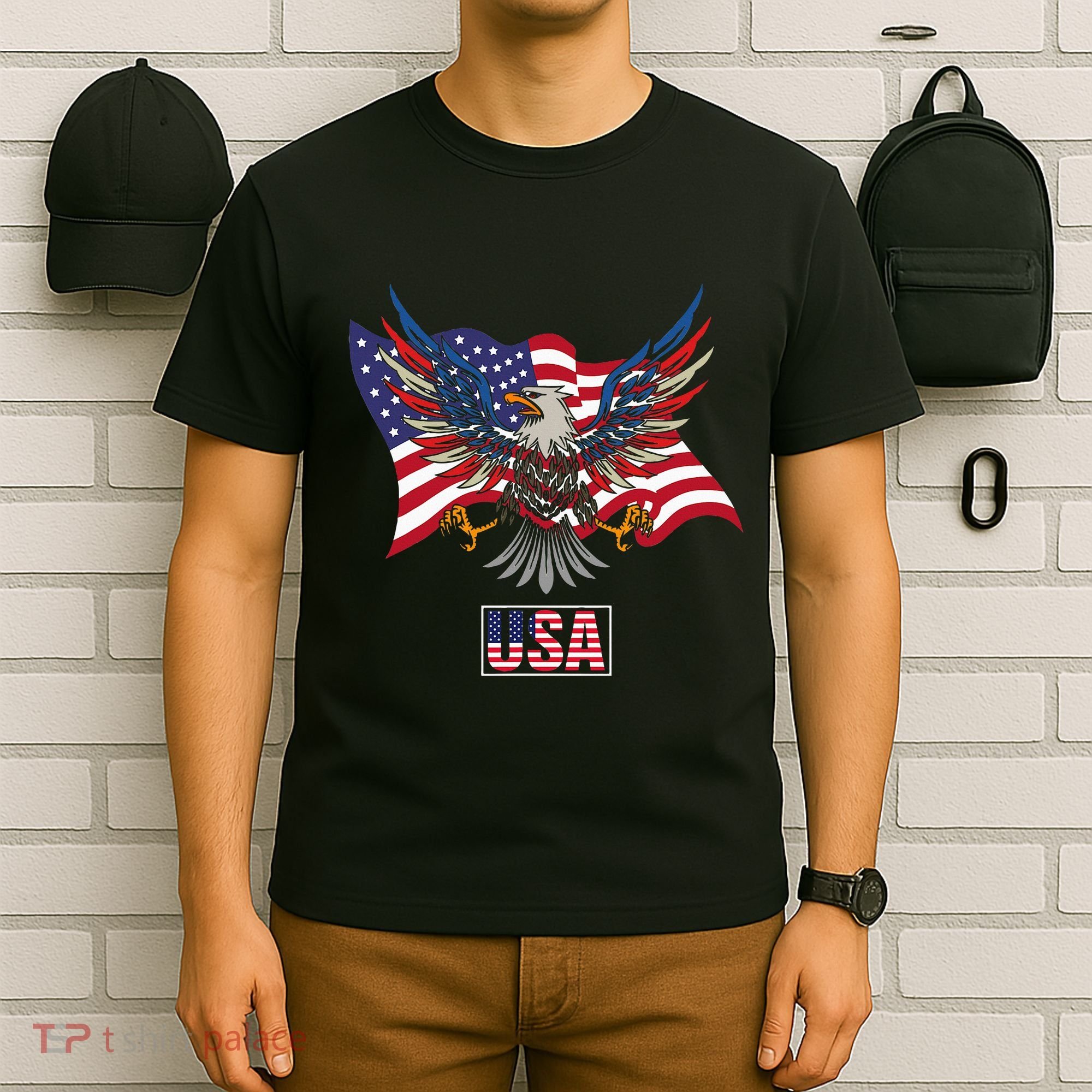 American Bald Eagle Usa Flag T-Shirt