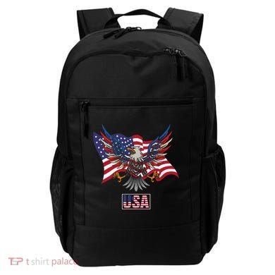 American Bald Eagle Usa Flag Backpack