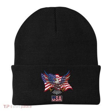 American Bald Eagle Usa Flag Beanie