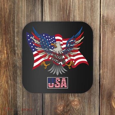 American Bald Eagle Usa Flag Coaster