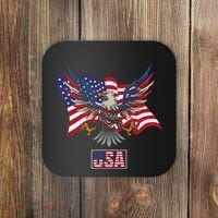 American Bald Eagle Usa Flag Coaster thumb 0
