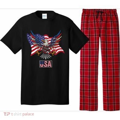 American Bald Eagle Usa Flag Pajama Set