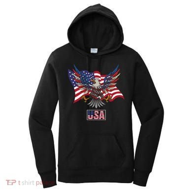 American Bald Eagle Usa Flag Women's Hoodie