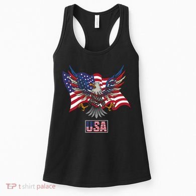 American Bald Eagle Usa Flag Women's Tank Top