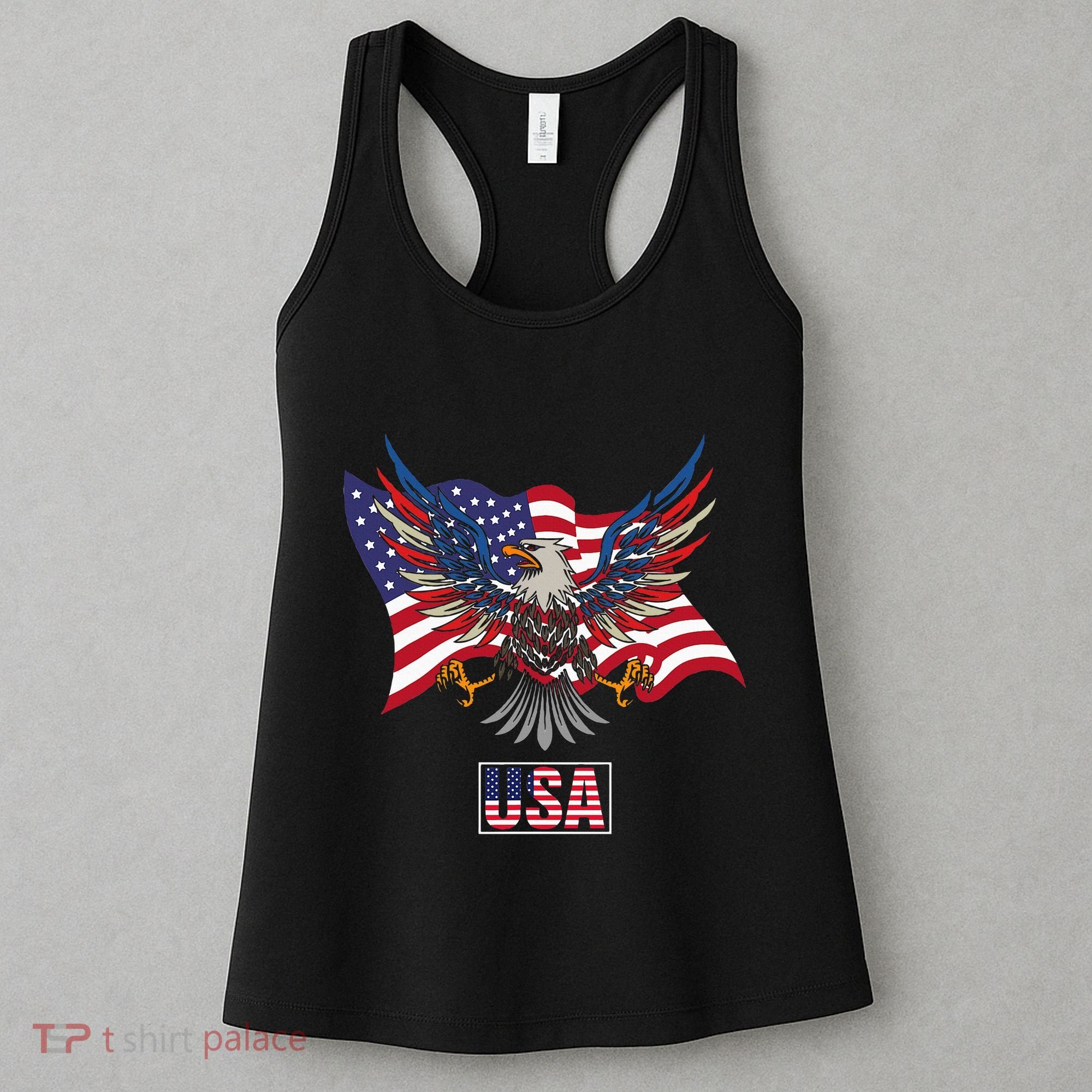 American Bald Eagle Usa Flag Women's Tank Top