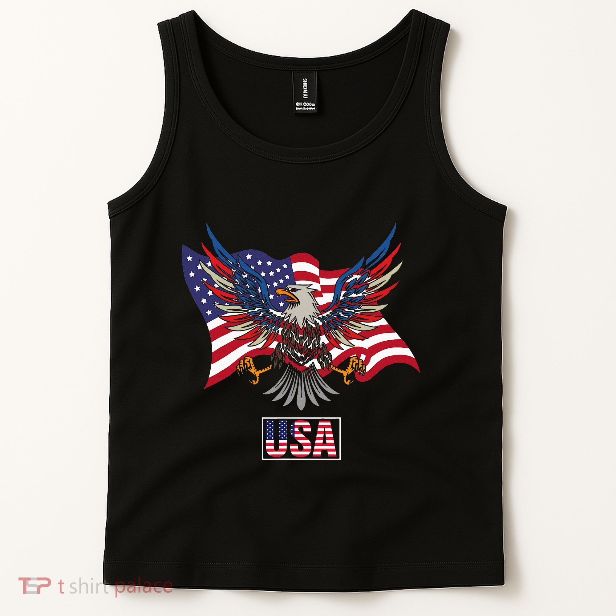 American Bald Eagle Usa Flag Tank Top