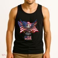 American Bald Eagle Usa Flag Tank Top thumb 3
