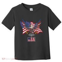 American Bald Eagle Usa Flag Toddler T-Shirt thumb 0