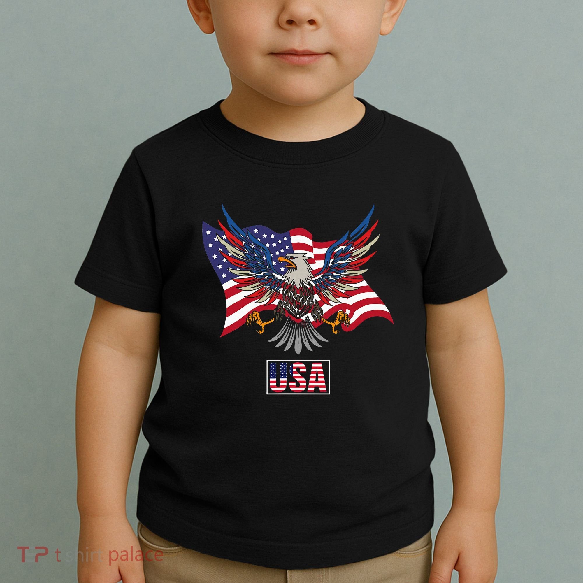 American Bald Eagle Usa Flag Toddler T-Shirt