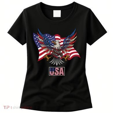 American Bald Eagle Usa Flag Women's T-Shirt
