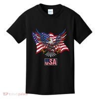 American Bald Eagle Usa Flag Kids T-Shirt thumb 0