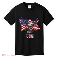 American Bald Eagle Usa Flag Kids T-Shirt thumb 0