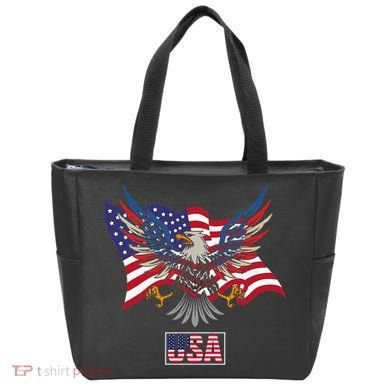 American Bald Eagle Usa Flag Tote Bag