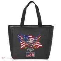 American Bald Eagle Usa Flag Tote Bag thumb 0