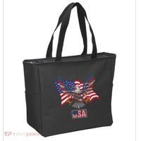 American Bald Eagle Usa Flag Tote Bag thumb 2