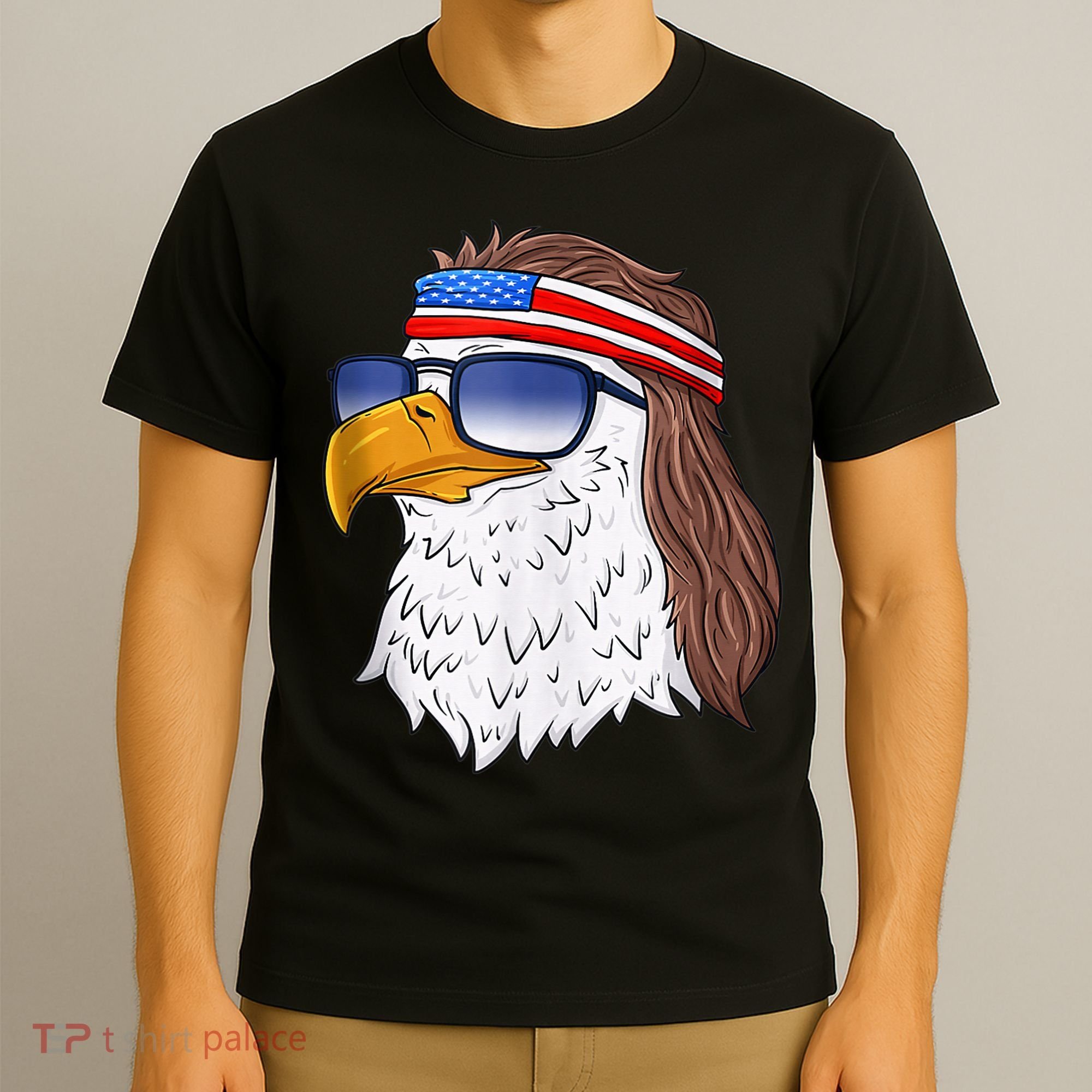 American Bald Eagle Mullet 4th Of July Funny USA Patriotic T-Shirt
