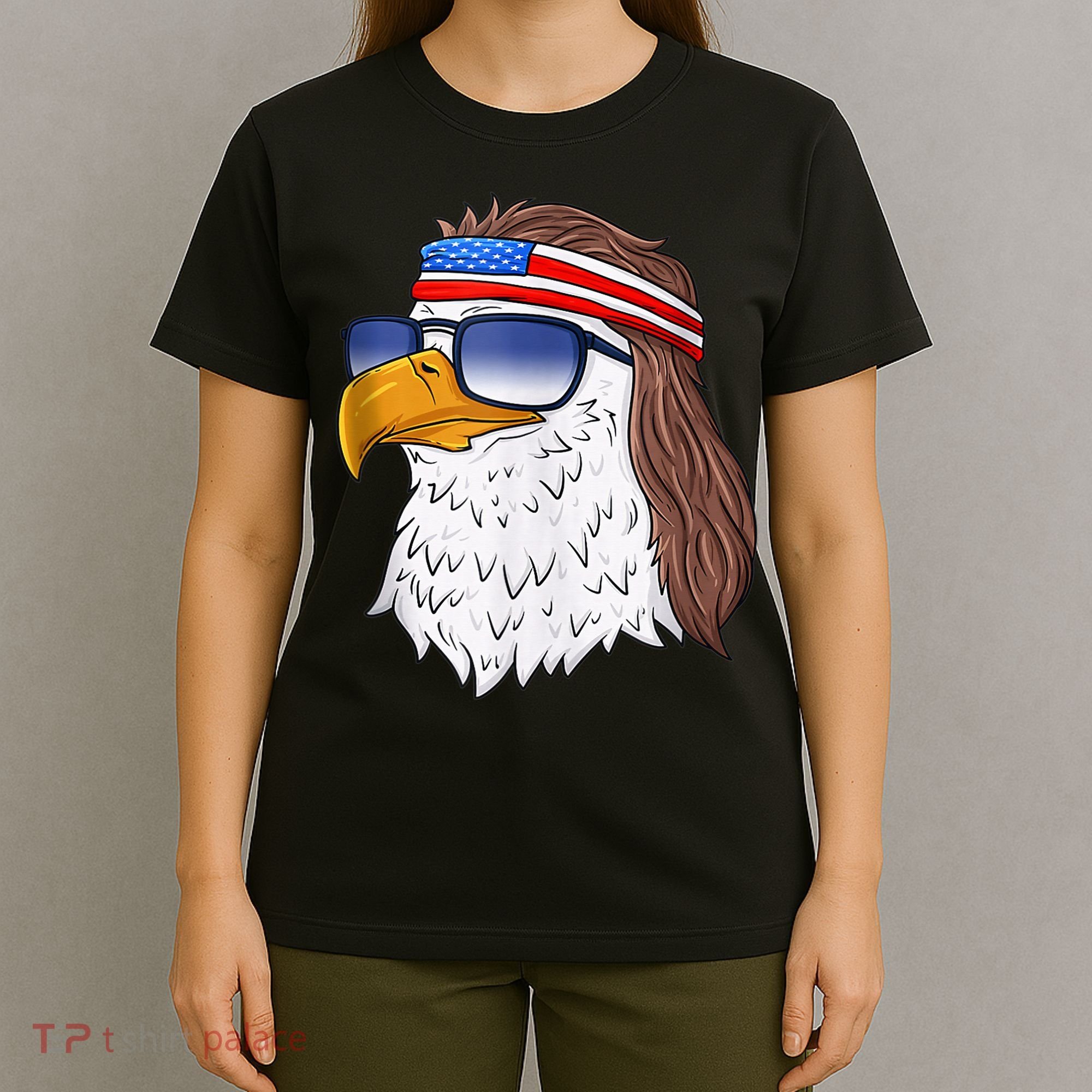 American Bald Eagle Mullet 4th Of July Funny USA Patriotic T-Shirt