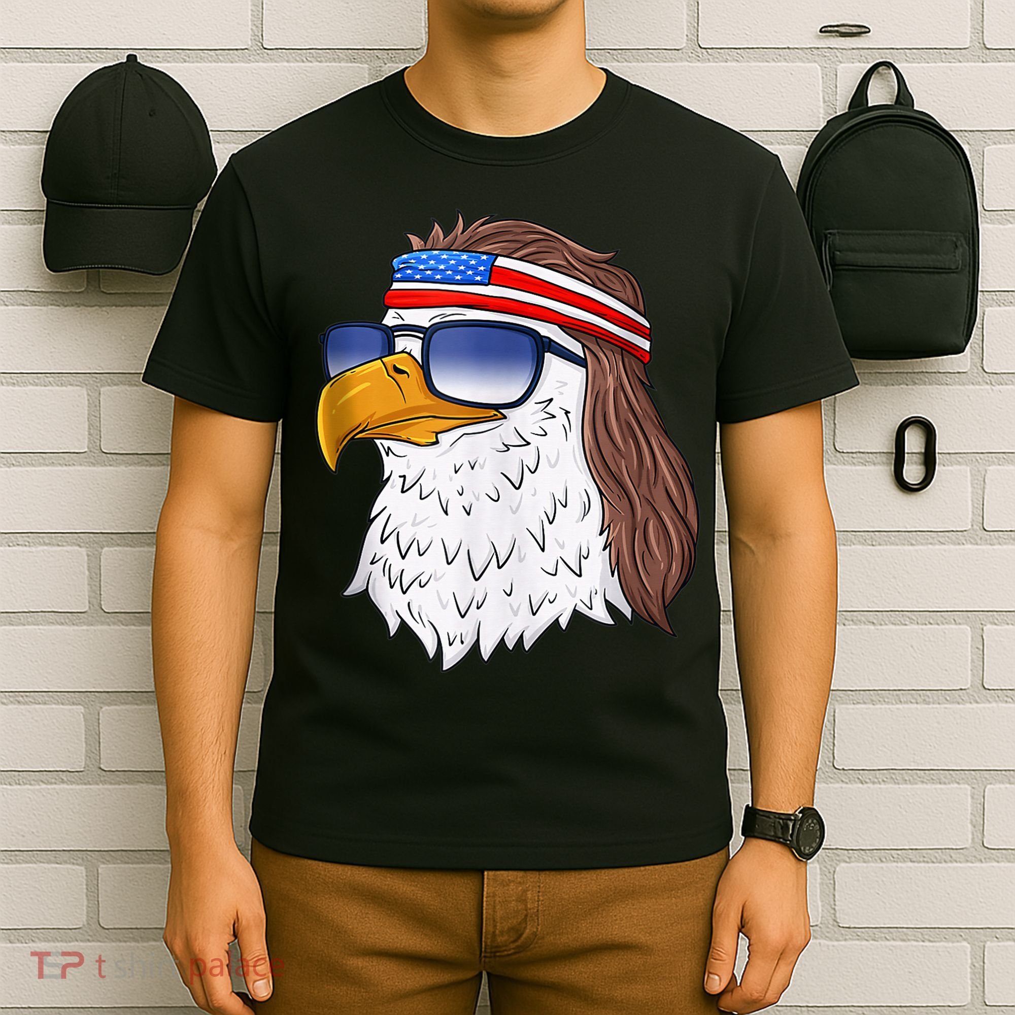 American Bald Eagle Mullet 4th Of July Funny USA Patriotic T-Shirt