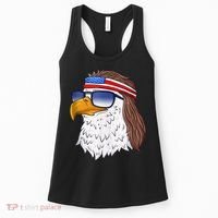 American Bald Eagle Mullet 4th Of July Funny USA Patriotic Women's Tank Top thumb 0