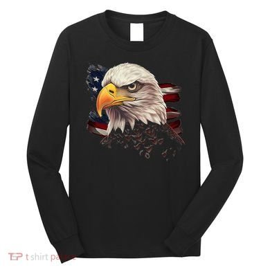 American Bald Eagle American Flag Usa Bald Eagle Long Sleeve Shirt