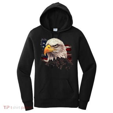 American Bald Eagle American Flag Usa Bald Eagle Women's Hoodie