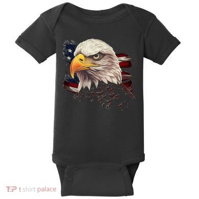 American Bald Eagle American Flag Usa Bald Eagle Baby Bodysuit