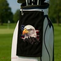American Bald Eagle American Flag Usa Bald Eagle Golf Towel thumb 2