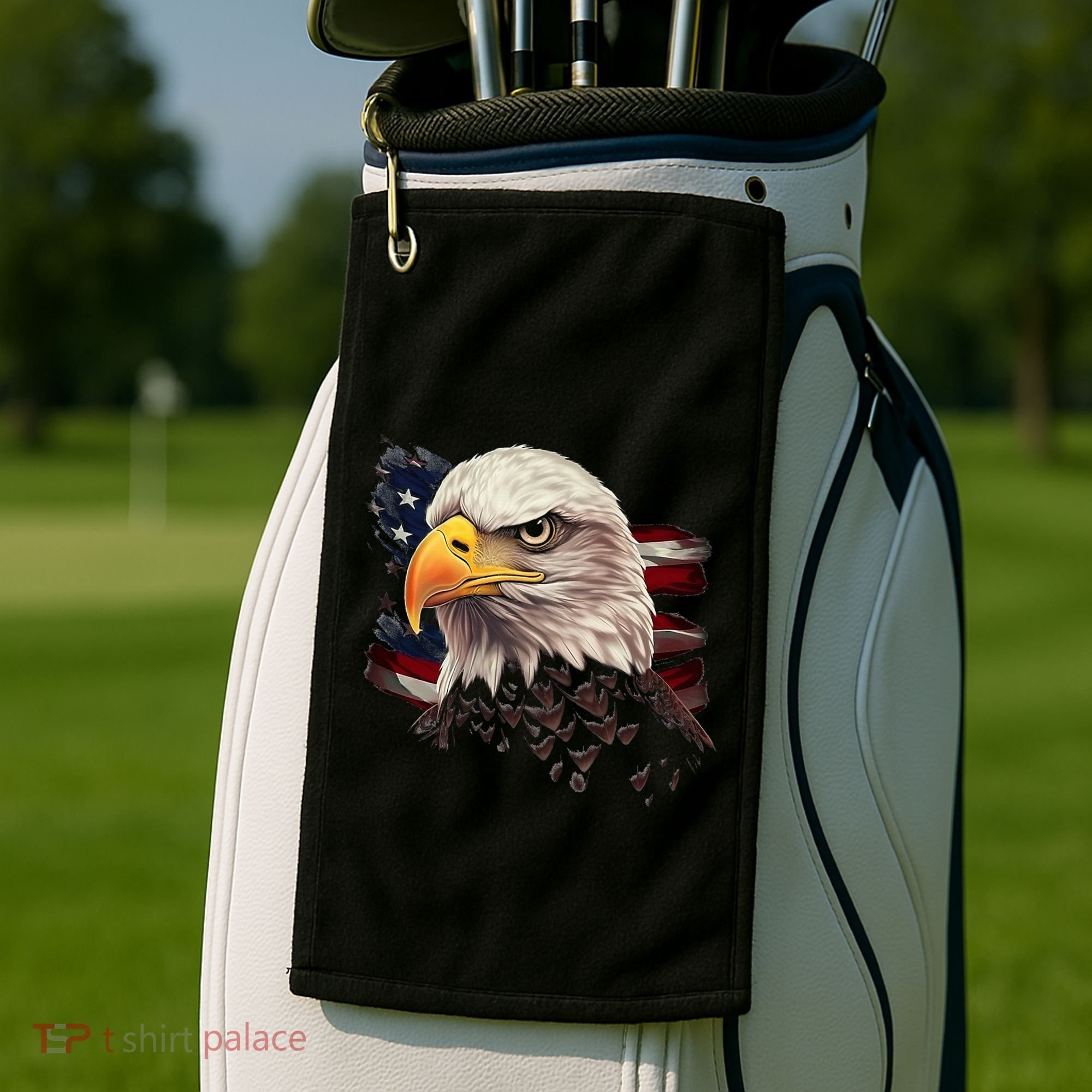 American Bald Eagle American Flag Usa Bald Eagle Golf Towel